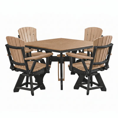 Five Piece Square Dining Height Dining Set in Cedar/Black