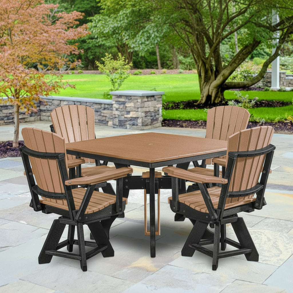 Five Piece Square Dining Height Dining Set in Cedar/Black