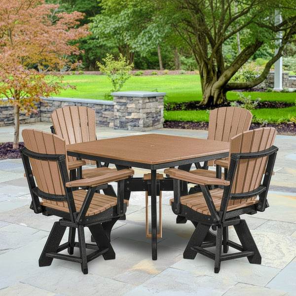 Five Piece Square Dining Height Dining Set in Cedar/Black